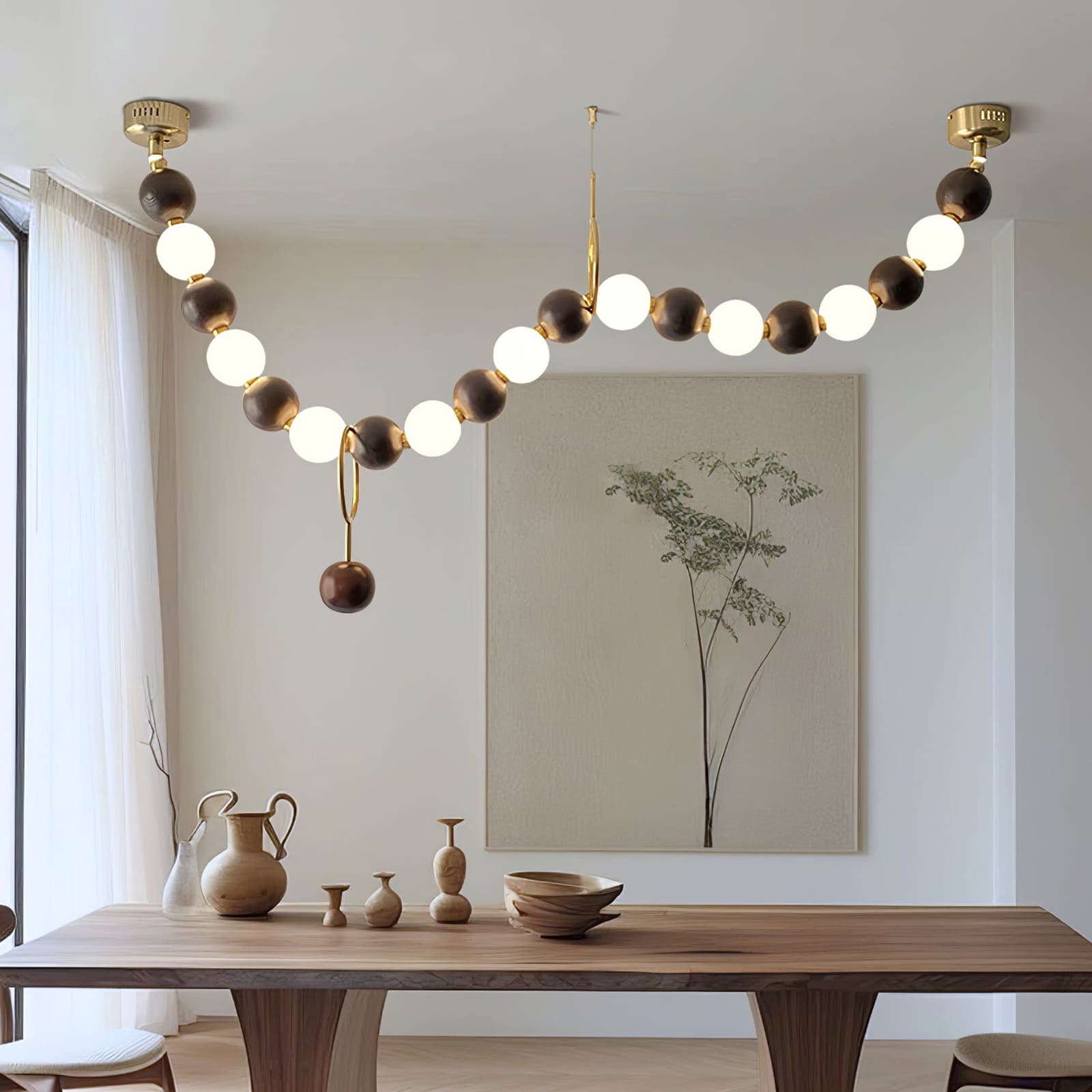 Walnut Necklace Chandelier