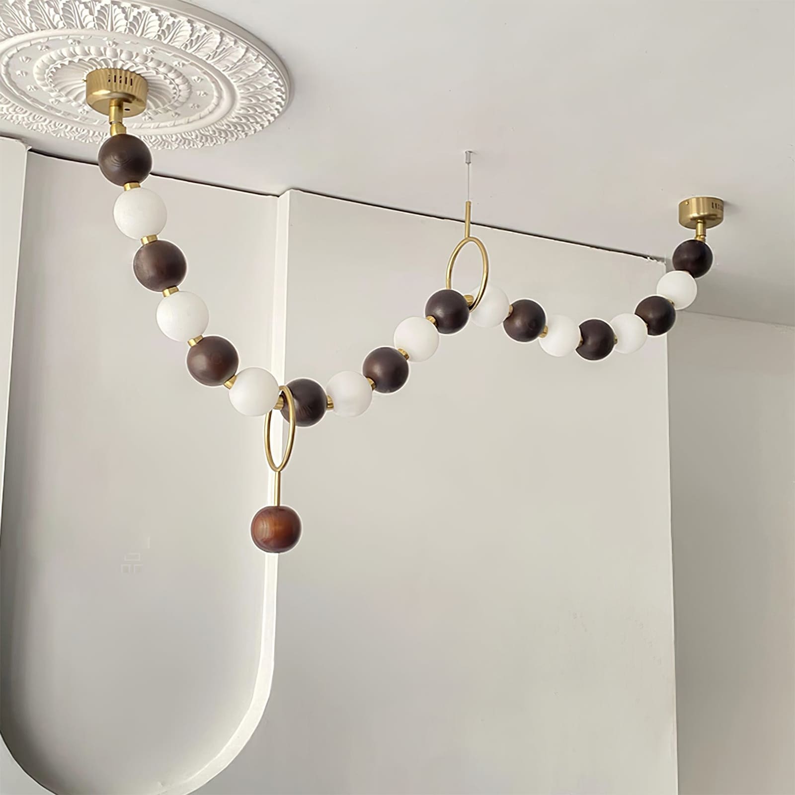 Walnut Necklace Chandelier