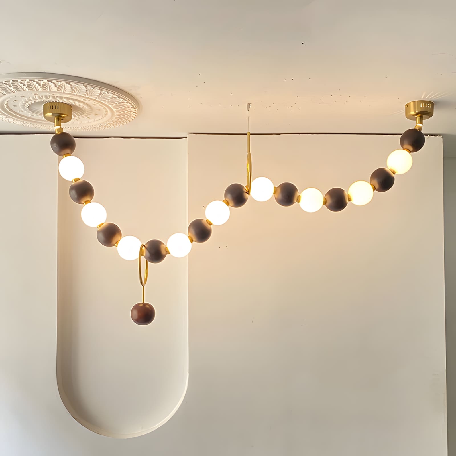 Walnut Necklace Chandelier