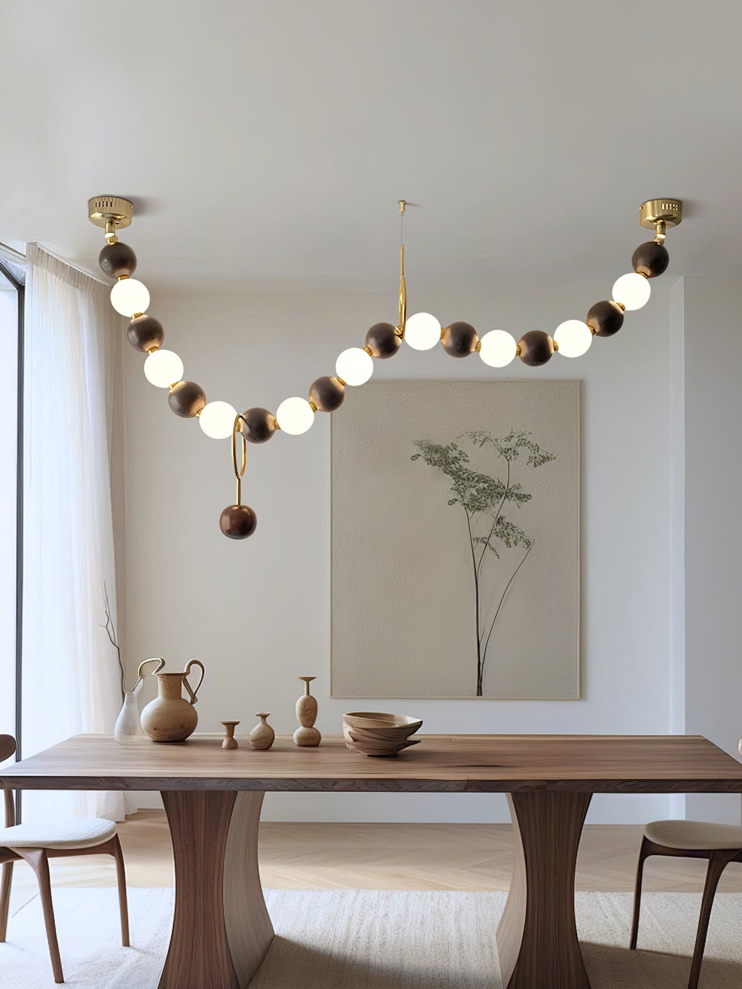 Walnut Necklace Chandelier