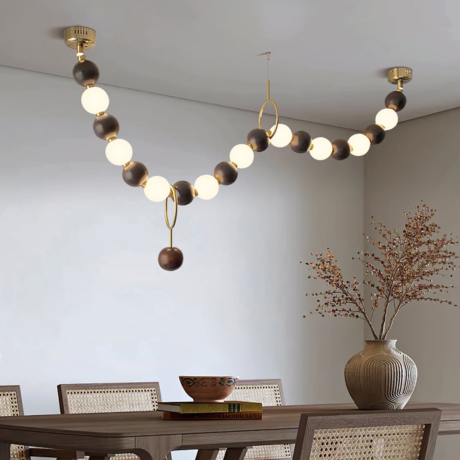 Walnut Necklace Chandelier