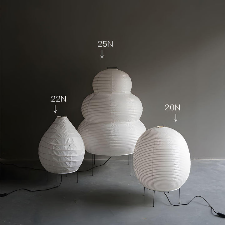 Washi Paper Akari 25N Floor Lamp – Elegant Japanese Design & Glow | Vinlighting | Vinlighting