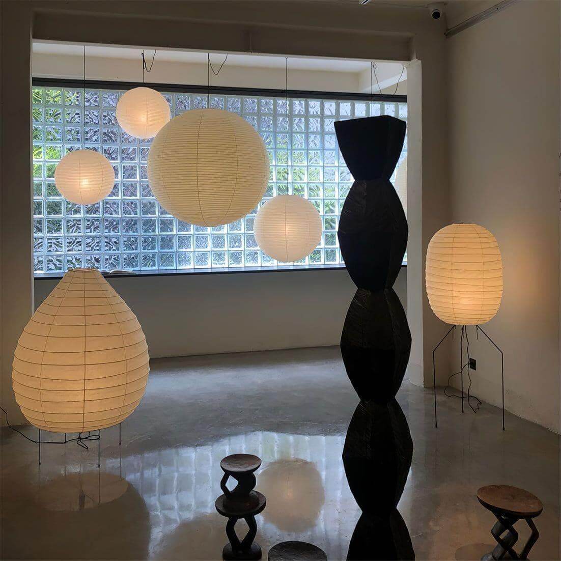 Washi Paper Akari UF3-DL Floor Lamp – Elegant Japanese Lighting Washi Paper Akari UF3-DL Floor Lamp – Elegant Japanese Lighting
