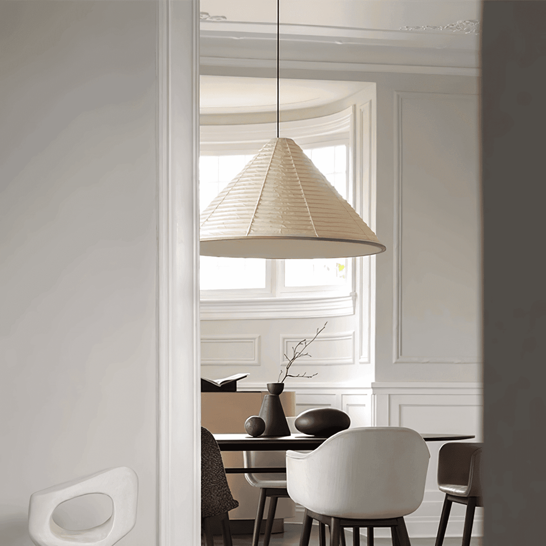 Washi Paper Cone Pendant Light - Contemporary Hanging for Dining Room | Vinlighting | Vinlighting