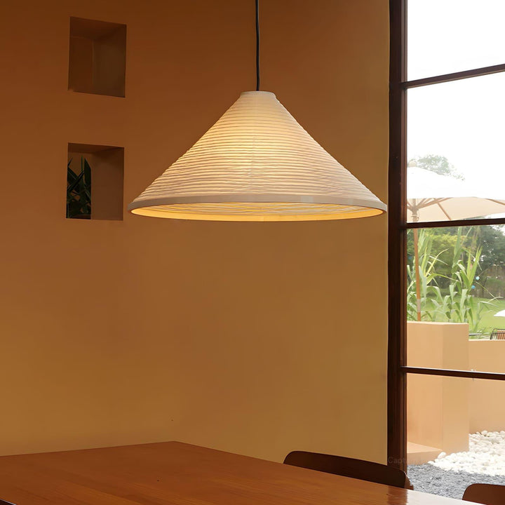 Washi Paper Cone Pendant Light - Contemporary Hanging for Dining Room | Vinlighting | Vinlighting