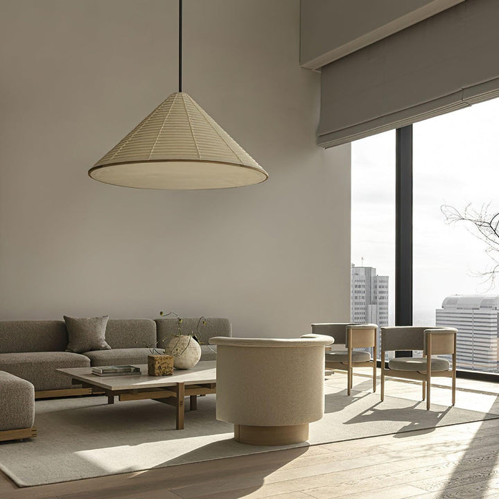 Washi Paper Cone Pendant Light - Contemporary Hanging for Dining Room | Vinlighting | Vinlighting