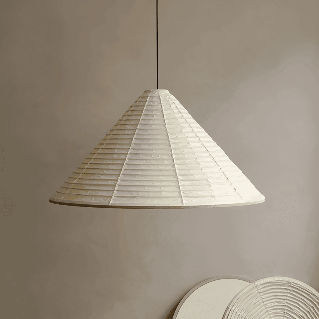 Washi Paper Cone Pendant Light - Contemporary Hanging for Dining Room | Vinlighting | Vinlighting