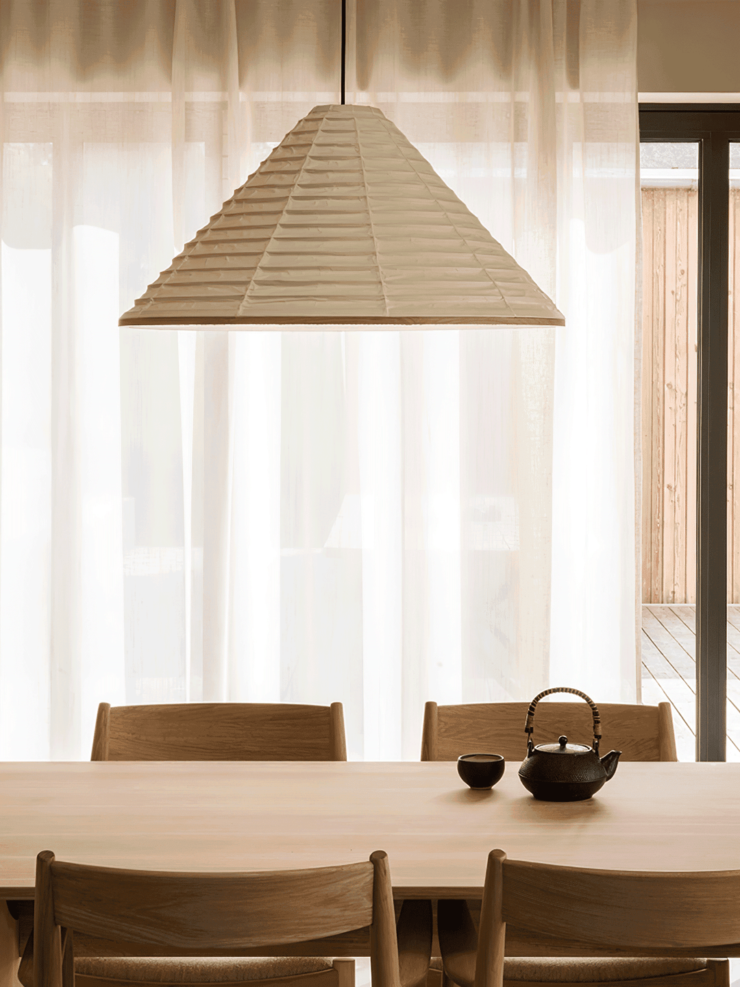 Washi Paper Cone Pendant Light - Contemporary Hanging for Dining Room | Vinlighting | Vinlighting