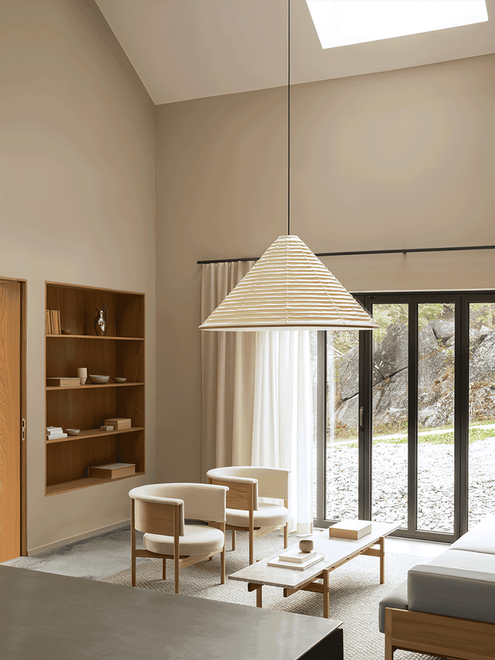 Washi Paper Cone Pendant Light - Contemporary Hanging for Dining Room | Vinlighting | Vinlighting
