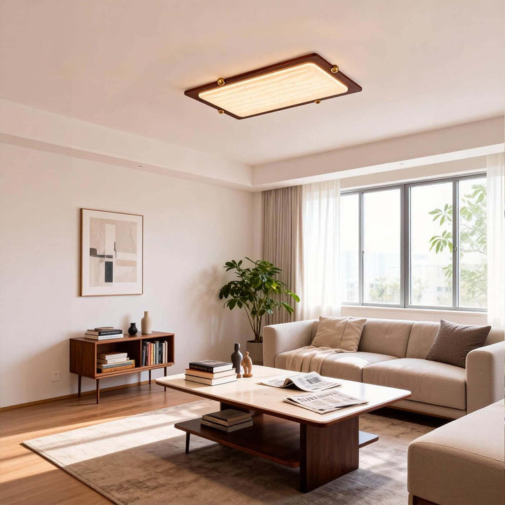 Wevre Rectangle Ceiling Light – Nordic Vintage Acrylic Fixture