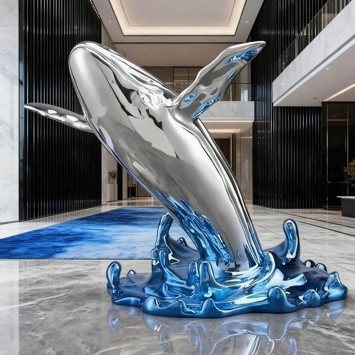 Whale Art Sculpture – Creative Resin Living Room Decorative Piece