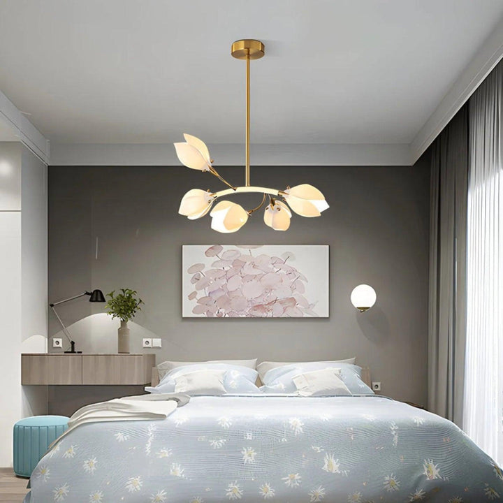 White Porcelain Magnolia Branch Chandelier – Elegant Floral Lighting | Vinlighting | Vinlighting