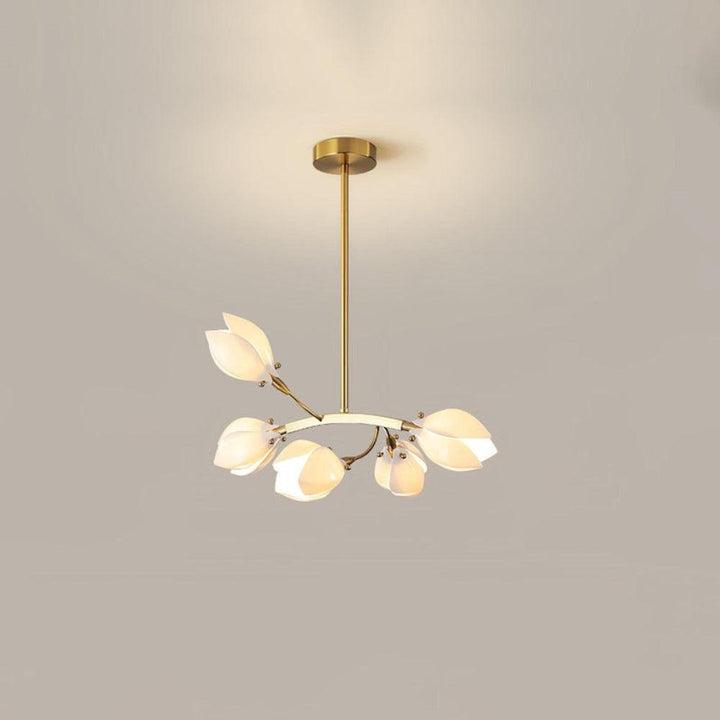 White Porcelain Magnolia Branch Chandelier – Elegant Floral Lighting | Vinlighting | Vinlighting