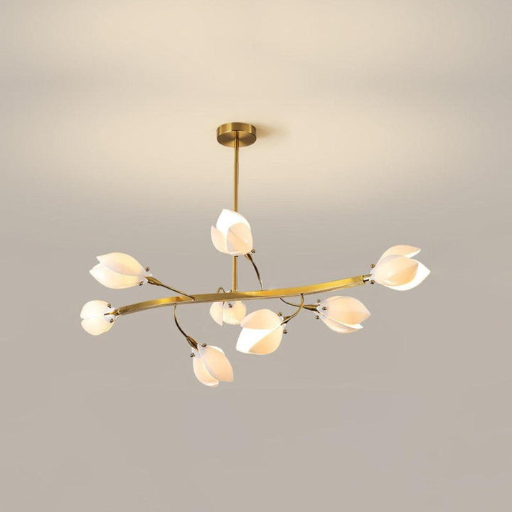 White Porcelain Magnolia Branch Chandelier – Elegant Floral Lighting | Vinlighting | Vinlighting