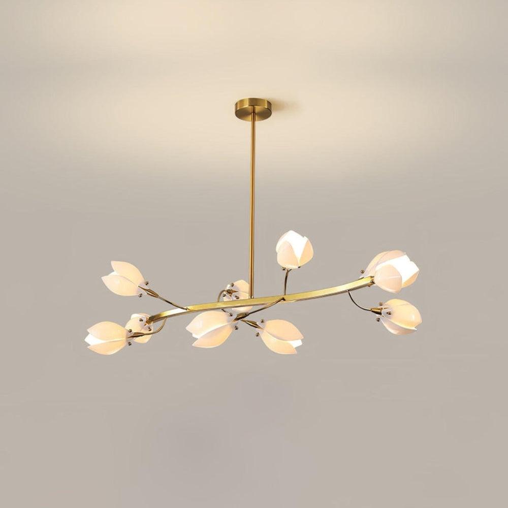 White Porcelain Magnolia Branch Chandelier – Elegant Floral Lighting | Vinlighting | Vinlighting