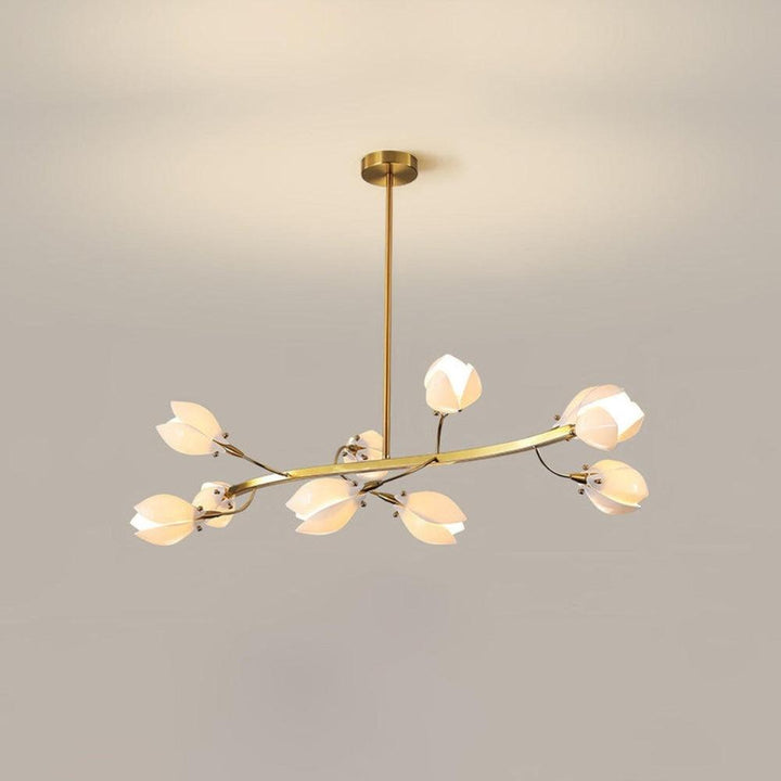 White Porcelain Magnolia Branch Chandelier – Elegant Floral Lighting | Vinlighting | Vinlighting