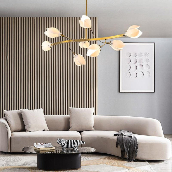 White Porcelain Magnolia Branch Chandelier – Elegant Floral Lighting | Vinlighting | Vinlighting