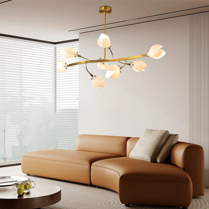 White Porcelain Magnolia Branch Chandelier – Elegant Floral Lighting | Vinlighting | Vinlighting