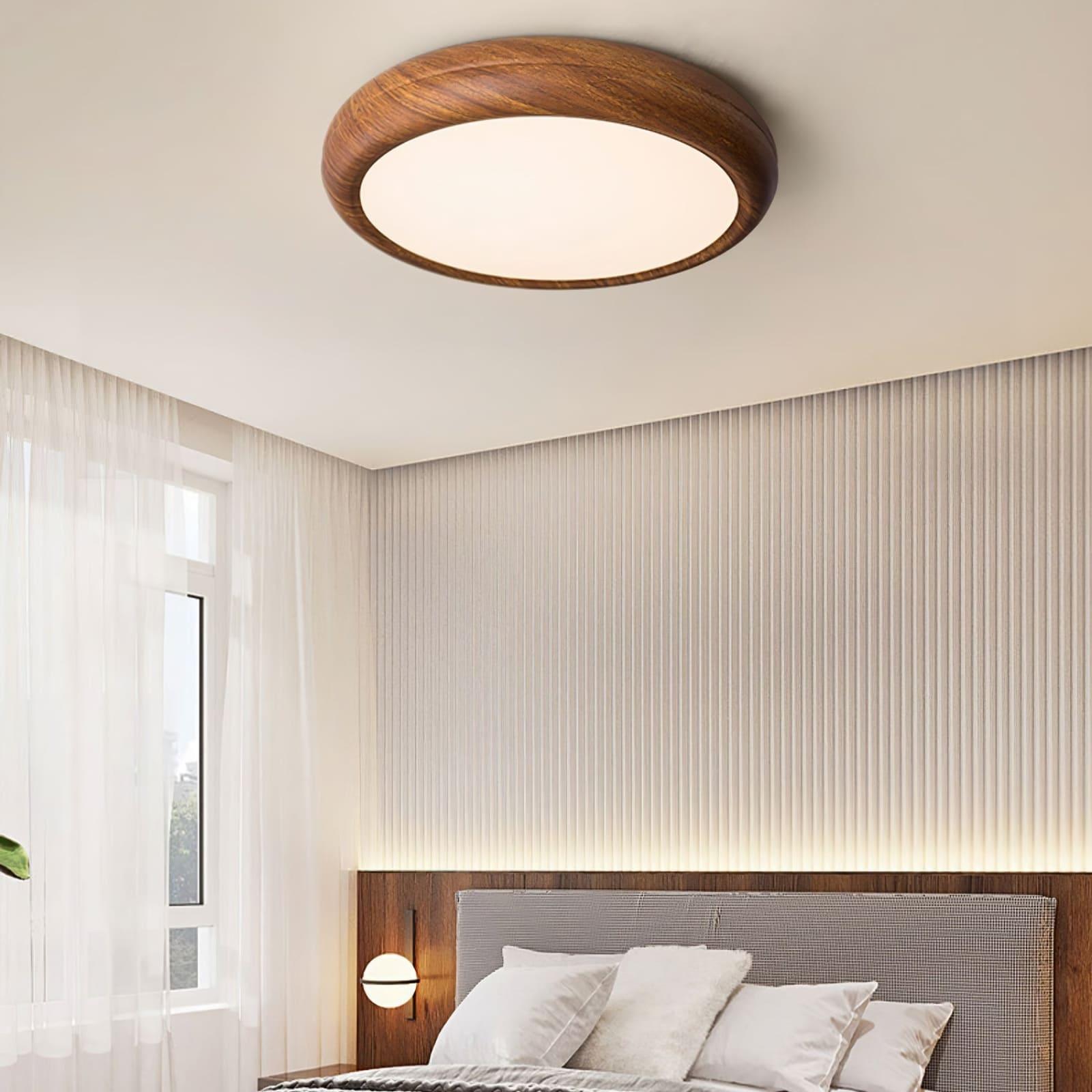 Wood Grain Round Ceiling Lamp - Vinlighting