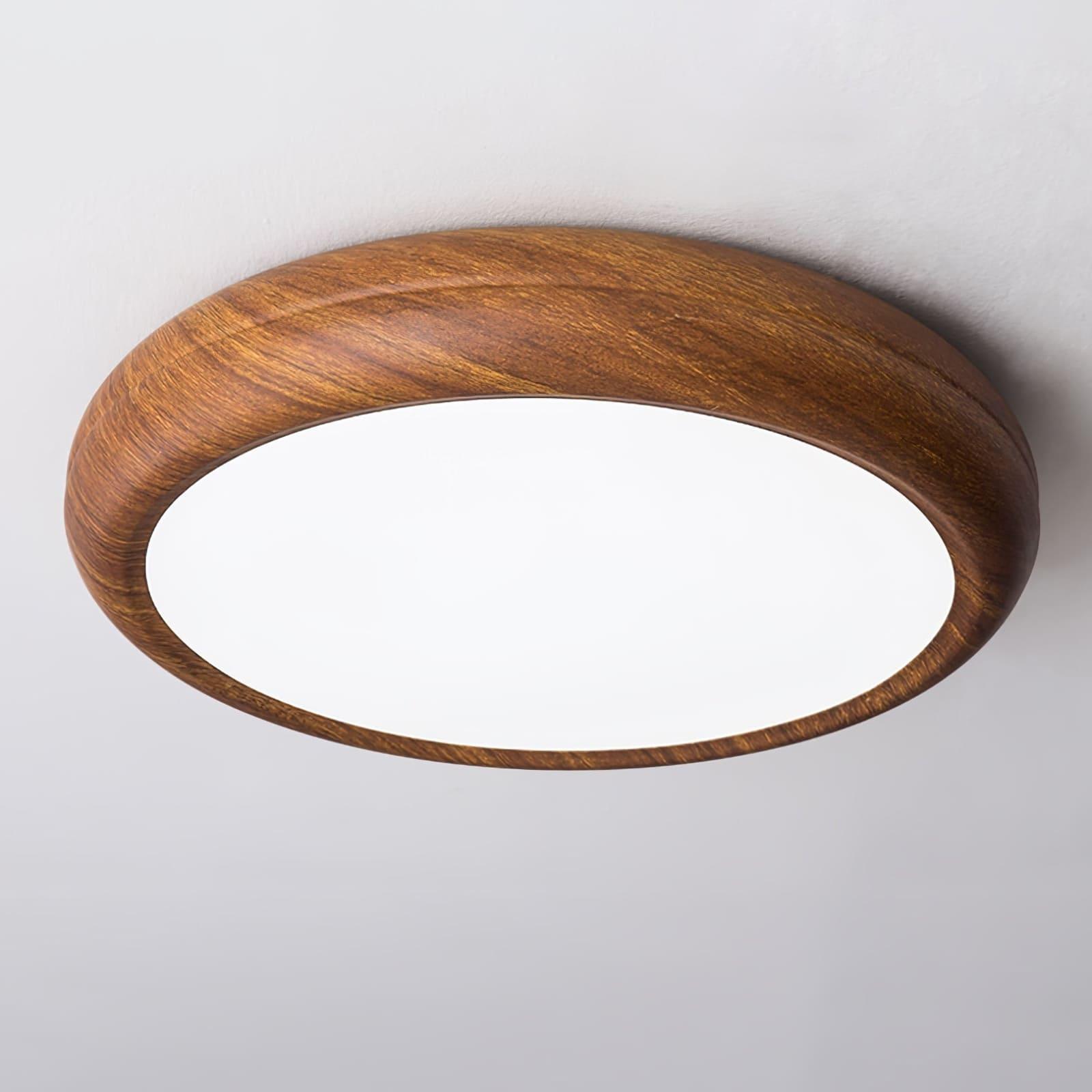 Wood Grain Round Ceiling Lamp - Vinlighting