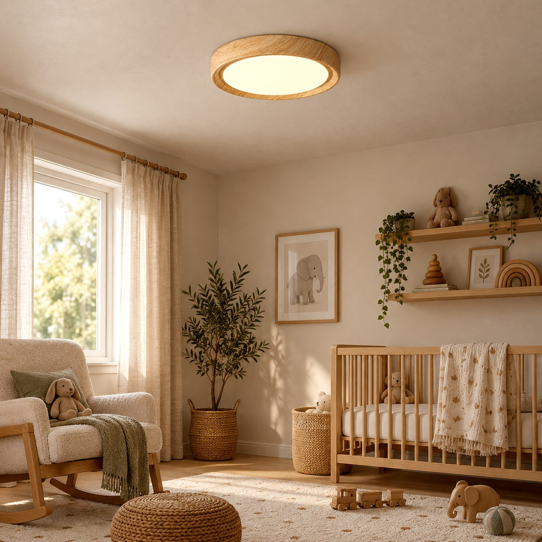 Wood Grain Round Ceiling Lamp