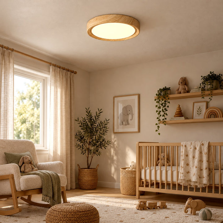 Wood Grain Round Ceiling Lamp
