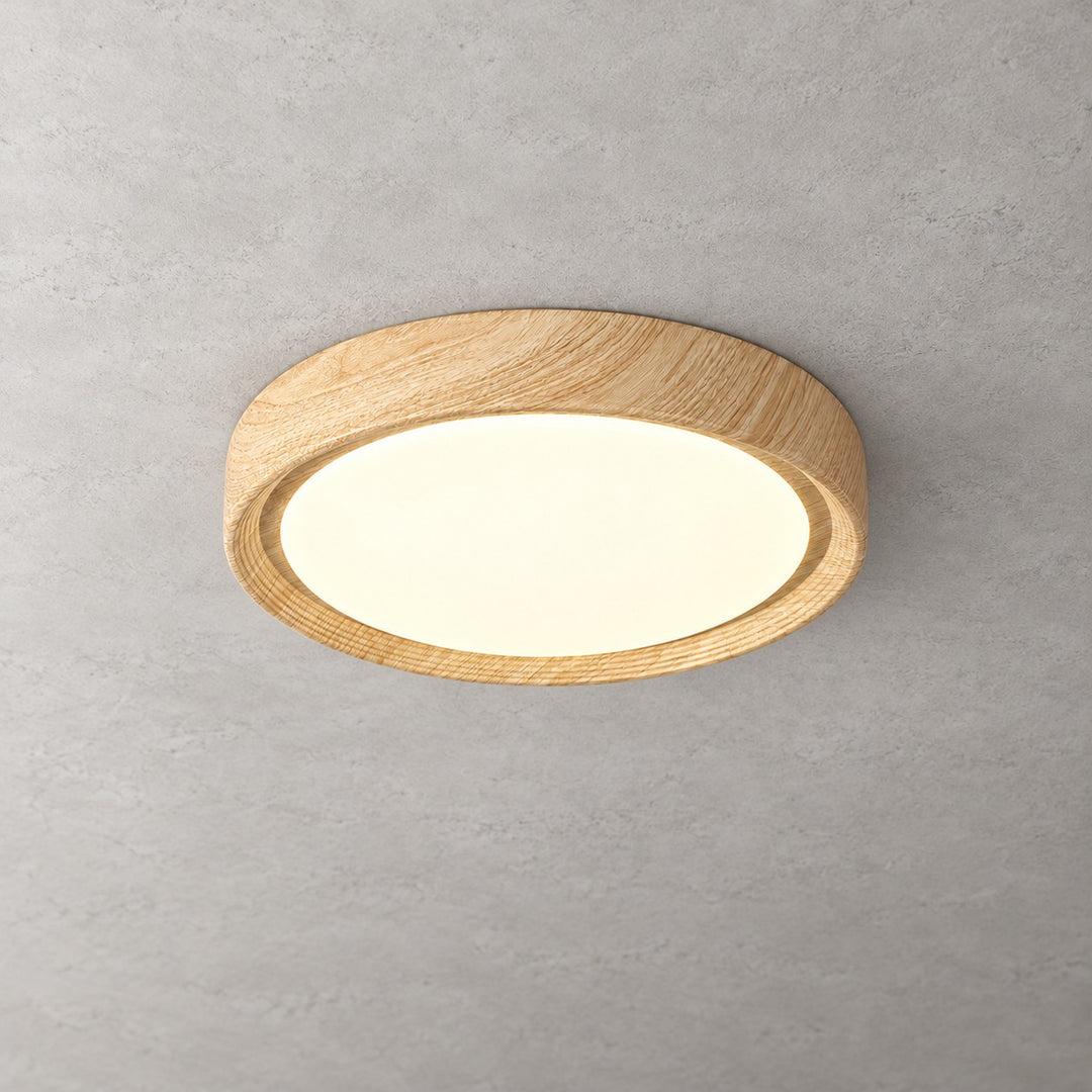 Wood Grain Round Ceiling Lamp
