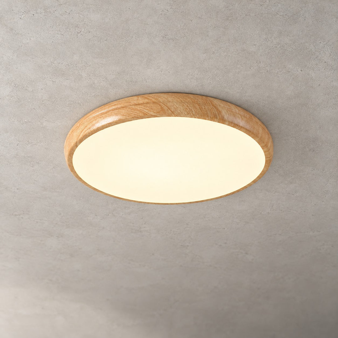 Wood Grain Round Ceiling Lamp