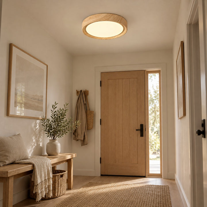 Wood Grain Round Ceiling Lamp