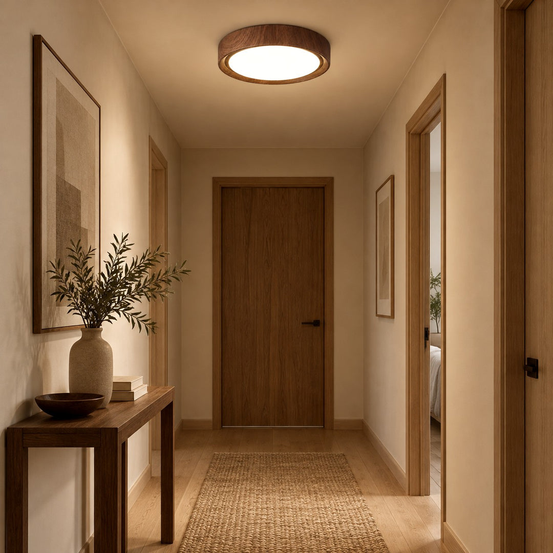 Wood Grain Round Ceiling Lamp