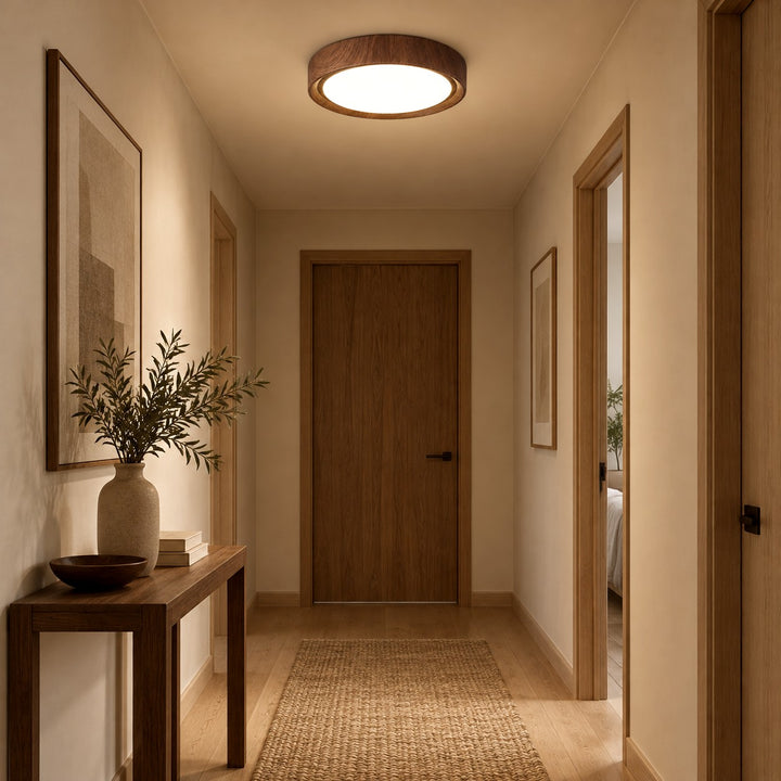 Wood Grain Round Ceiling Lamp