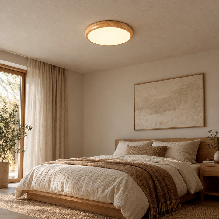 Wood Grain Round Ceiling Lamp