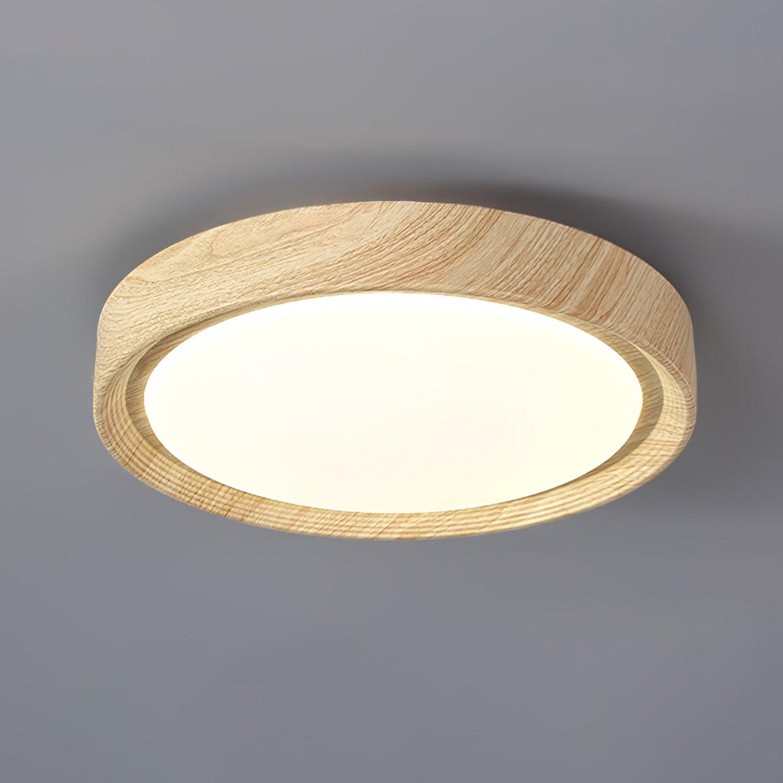 Wood Grain Round Ceiling Lamp - Vinlighting