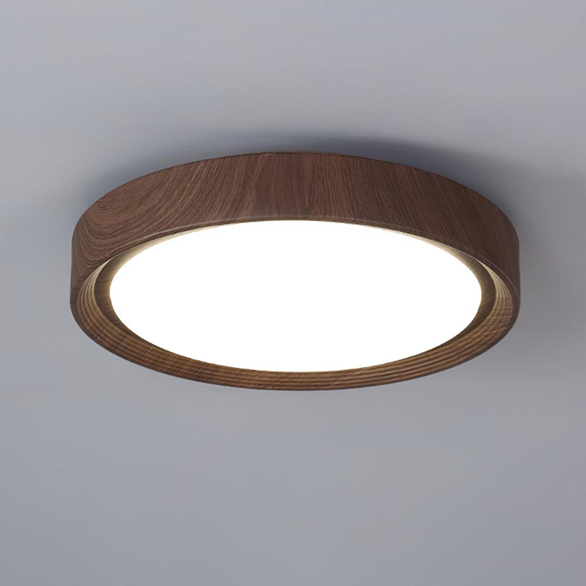 Wood Grain Round Ceiling Lamp - Vinlighting