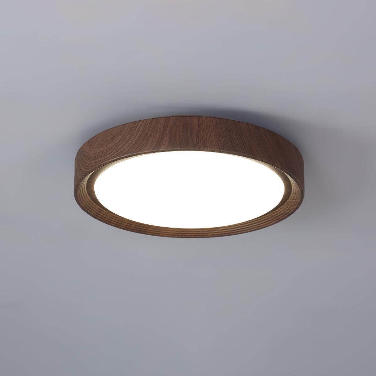 Wood Grain Round Ceiling Lamp - Vinlighting