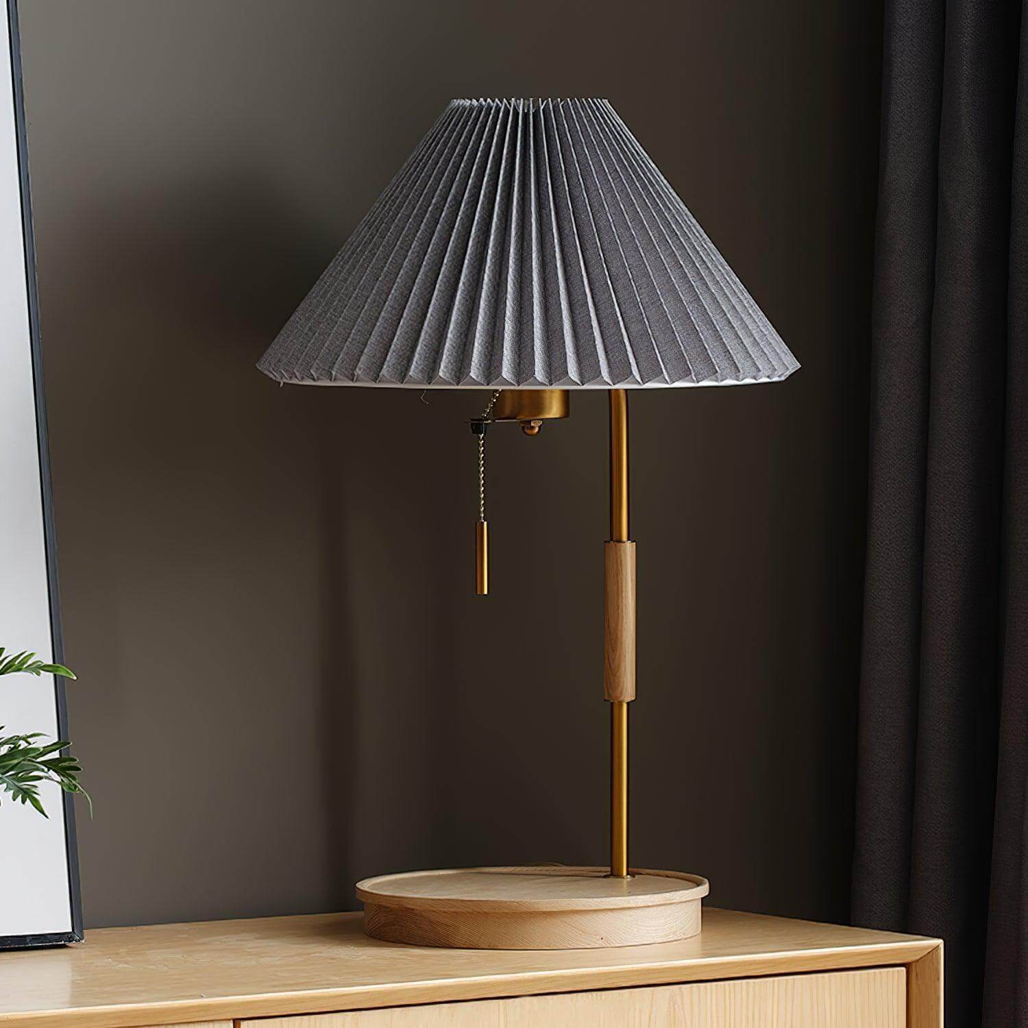 Wooden Retro Table Lamp – Walnut & White – Vinlighting