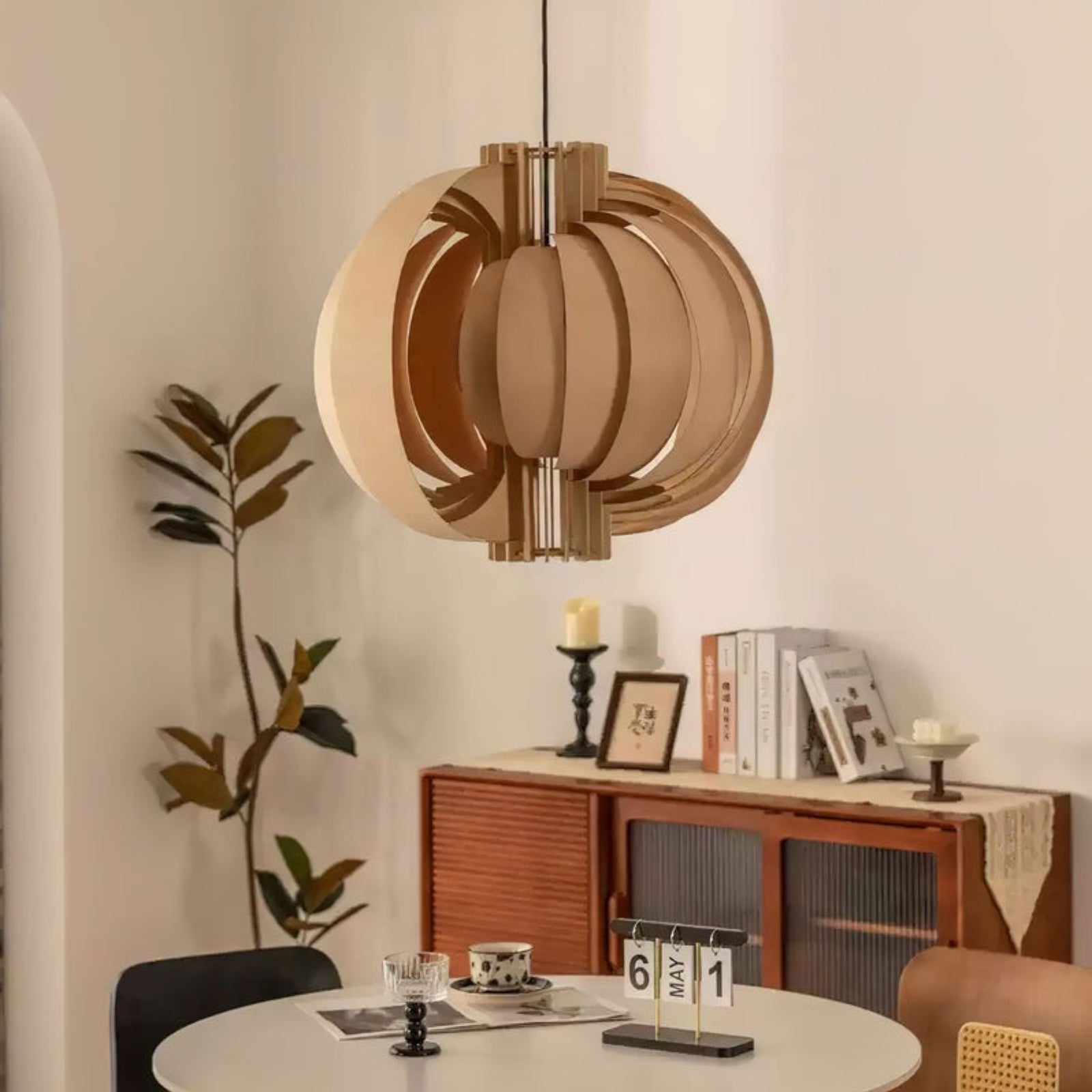 Wooden Lantern Pendant Lamp