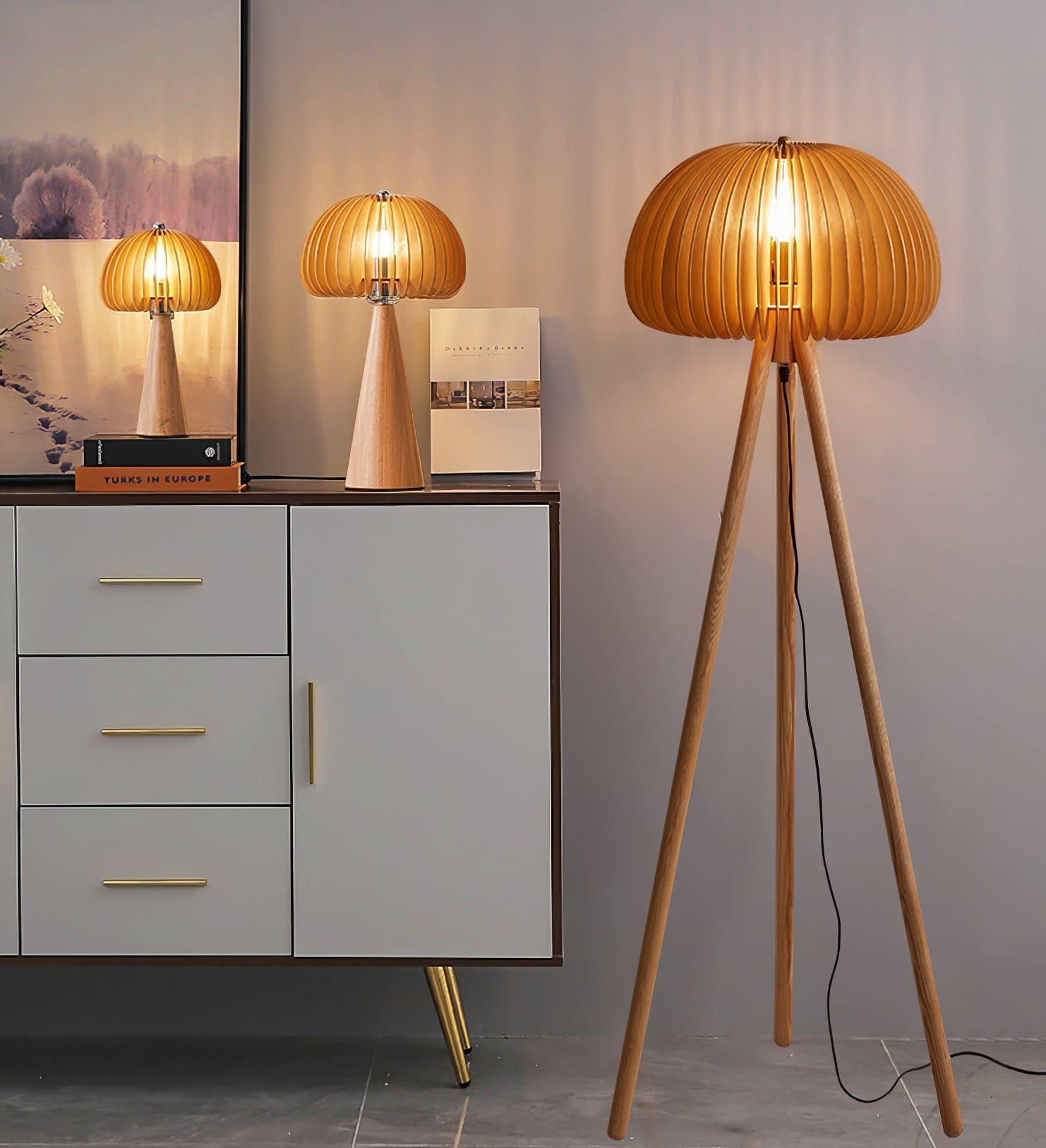 Wooden Pumpkin Floor Lamp - Vinlighting