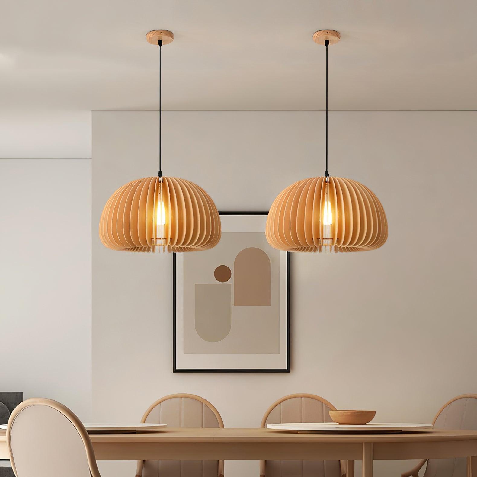 Wooden Pumpkin Pendant Lamp - Vinlighting