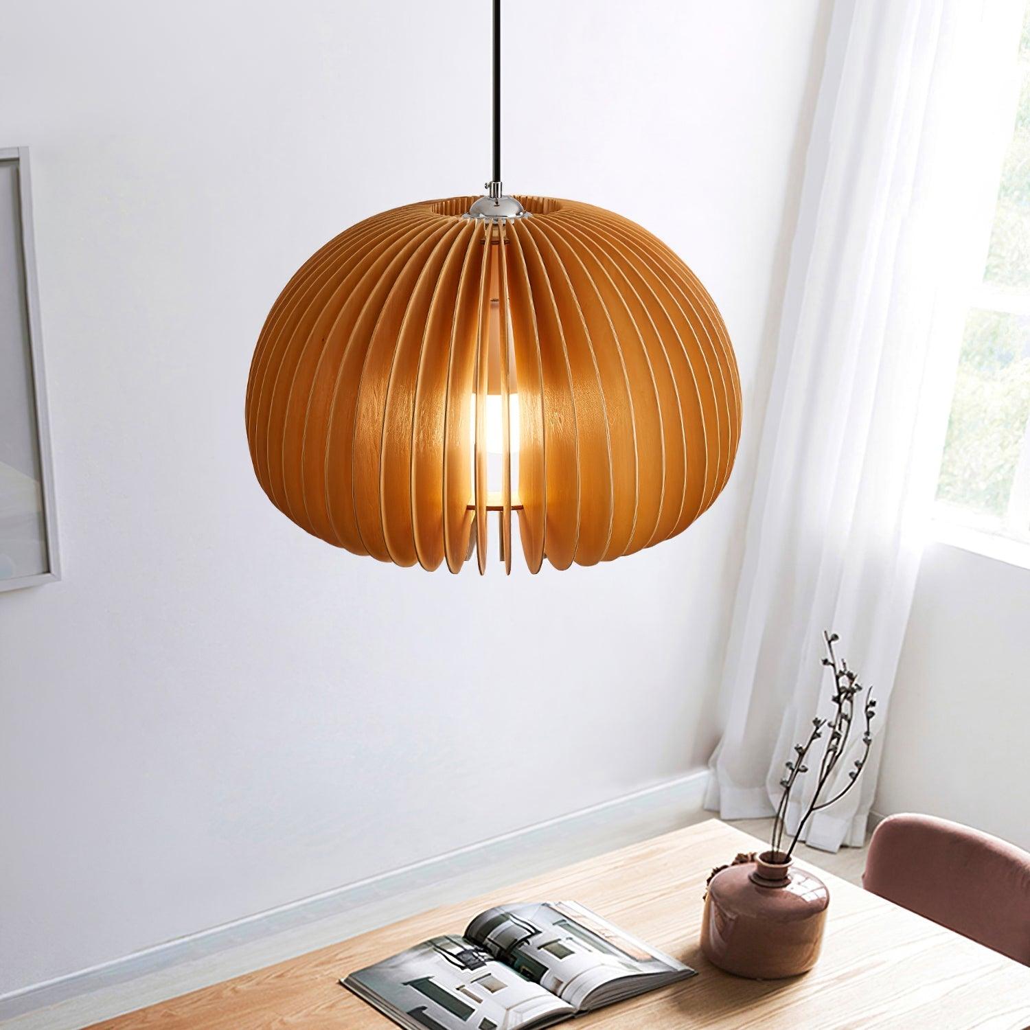 Wooden Pumpkin Pendant Lamp - Vinlighting