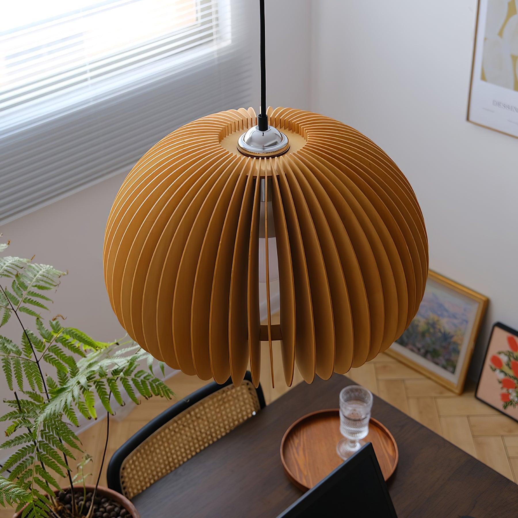 Wooden Pumpkin Pendant Lamp - Vinlighting