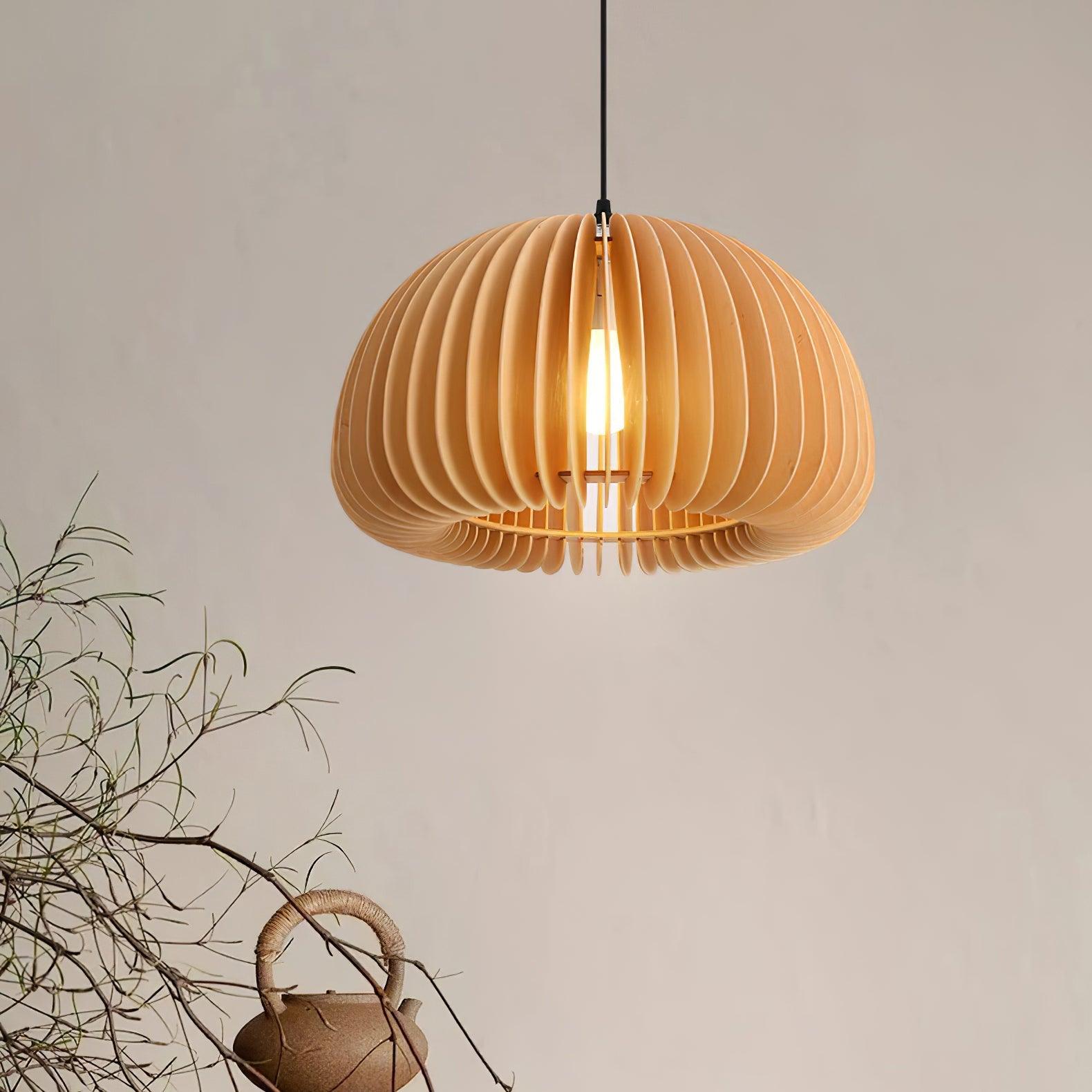 Wooden Pumpkin Pendant Lamp - Vinlighting