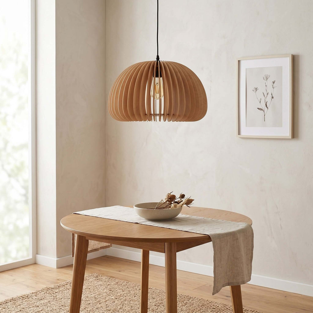 Wooden Pumpkin Pendant Lamp