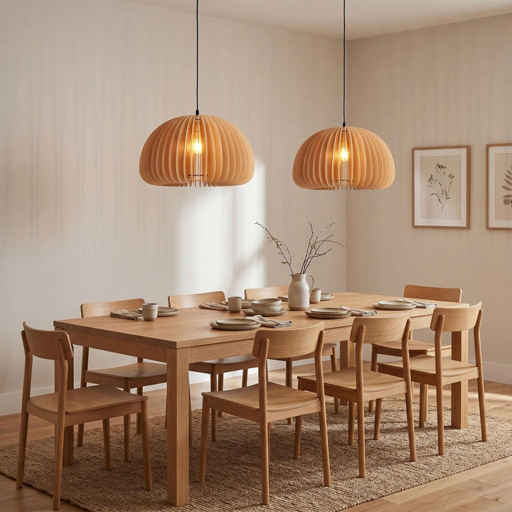 Wooden Pumpkin Pendant Lamp