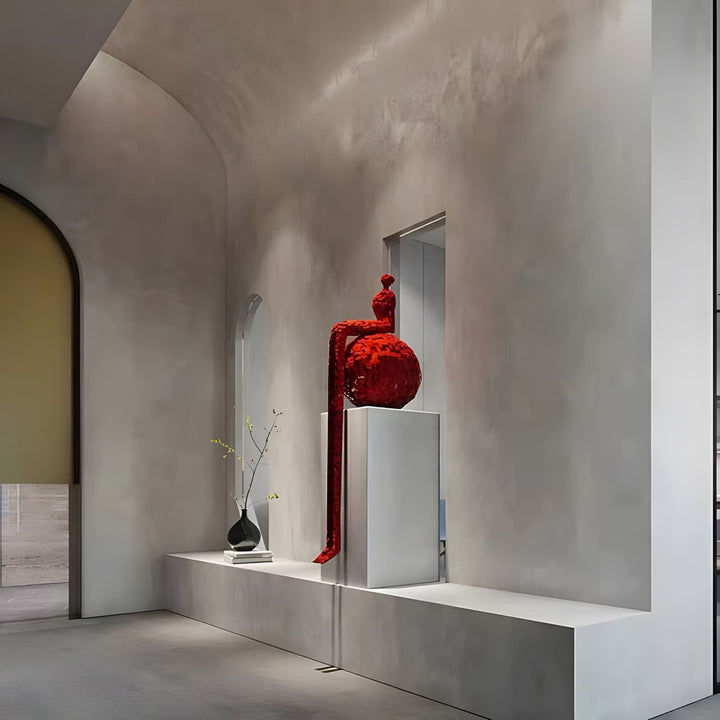 Xalino Decorative Art Sculpture – Bold Geometric Red Sculpture