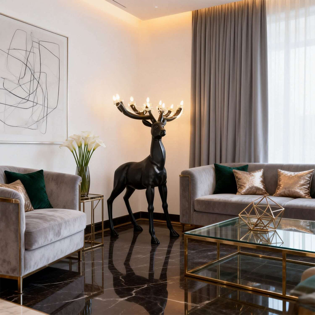 Xilvoro Floor Lamp – Modern Luxury Creative Deer Resin Lamp