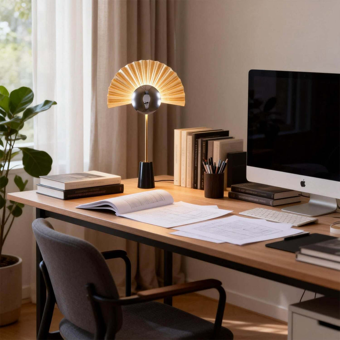 Xilvoro Table Lamp – Modern Italian Creative Fan-shaped Lamp