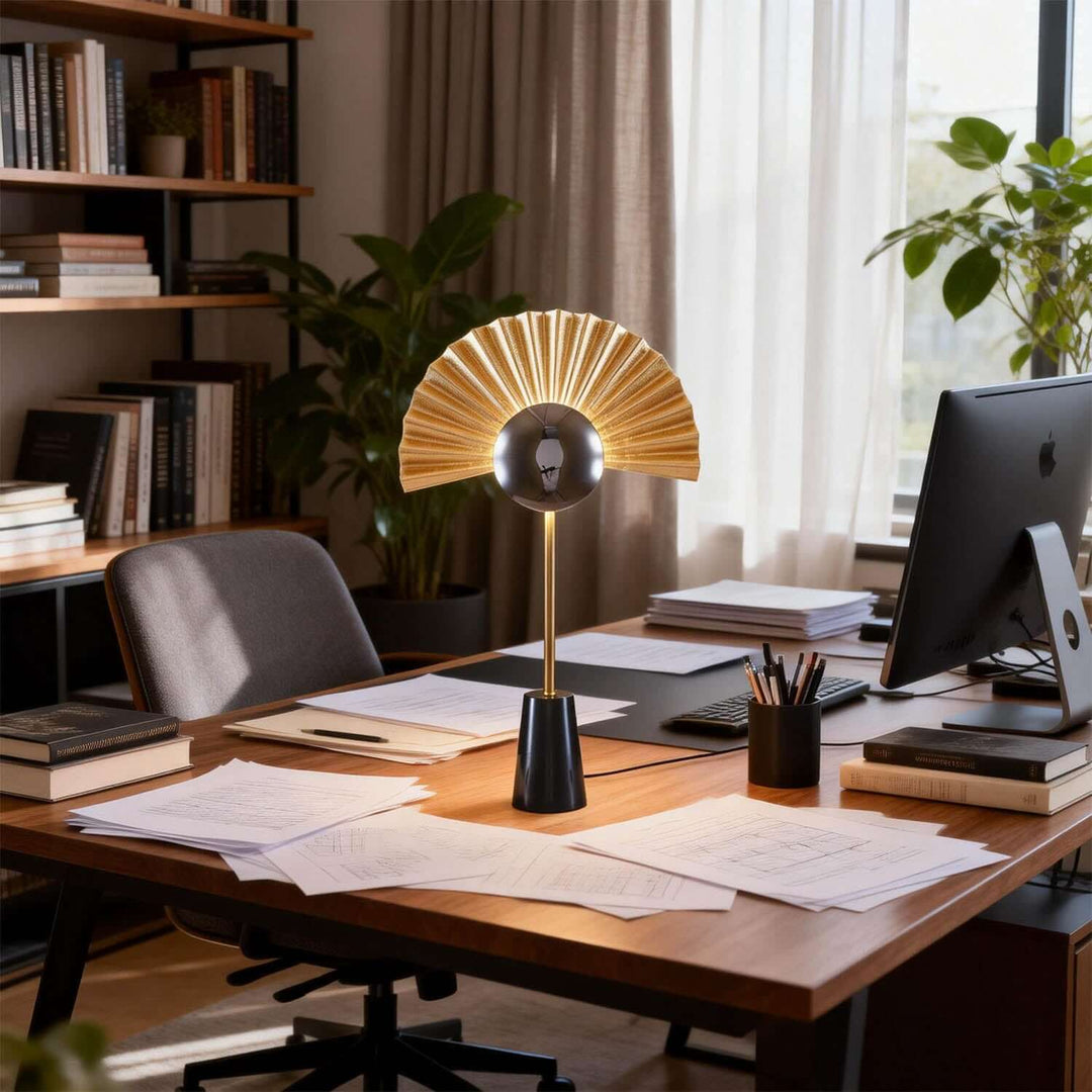 Xilvoro Table Lamp – Modern Italian Creative Fan-shaped Lamp
