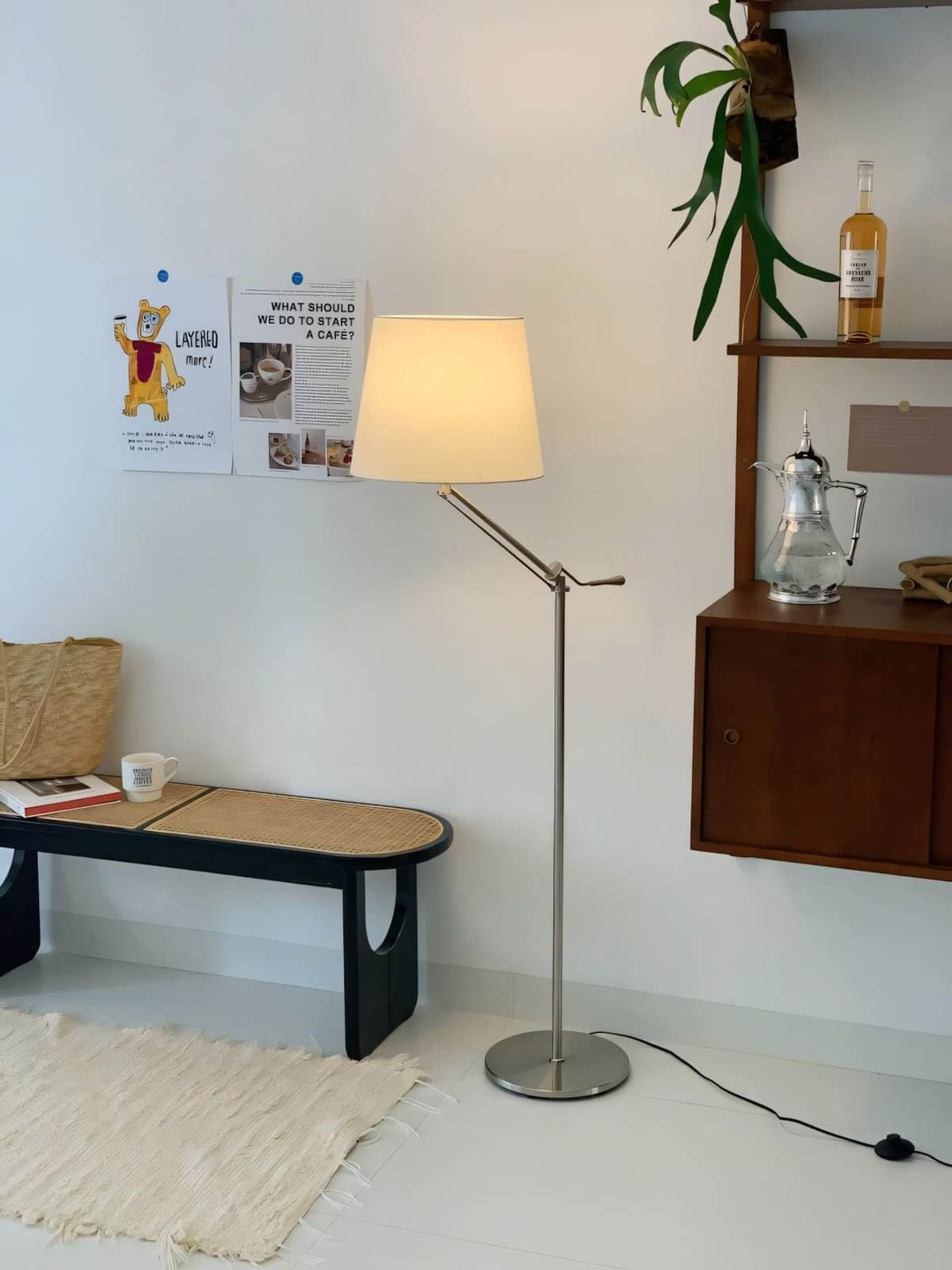 Xindea Floor Lamp – Modern Minimalist Swing-Arm Reading Lamp