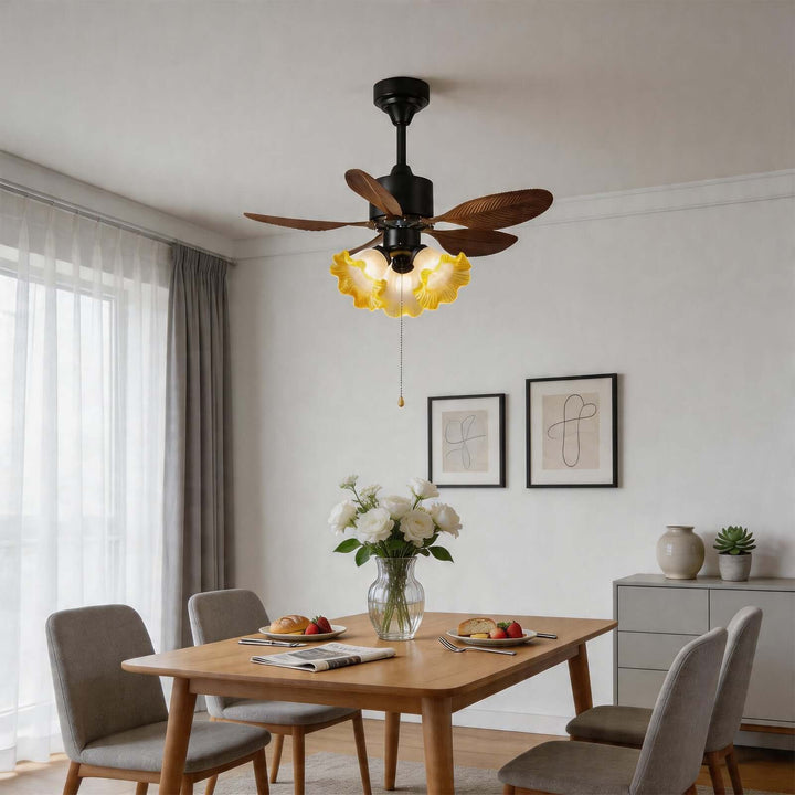 Xynoc Ceiling Fan Light A - Vintage Morning Glory Glass Dining Light